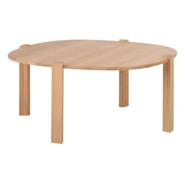 Măsuță de cafea în culoare naturală rotundă din lemn de stejar ø 100 cm Kulin – Gazzda
