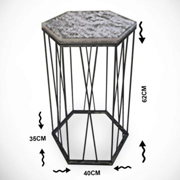 Masuta, Comforty, Cetrus Deniz, 40x62x35 cm, PAL, Stejar / Negru
