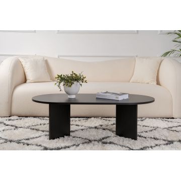 Masuta de cafea, Hanah Home, pal melaminat, lemn negru, 119x60x40 cm