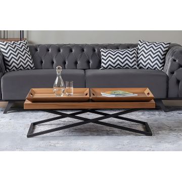 Masuta de cafea, Howard, Towly, 120x42x60 cm, MDF , Maro