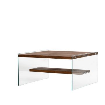 Masuta de cafea, Neostill, Aqua, 75x40x75 cm, Sticla temperata, Natural