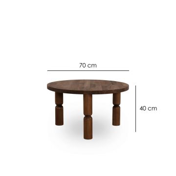Masuta de cafea, Neostill, Ida 70, 70x40x70 cm, Lemn masiv, Maro
