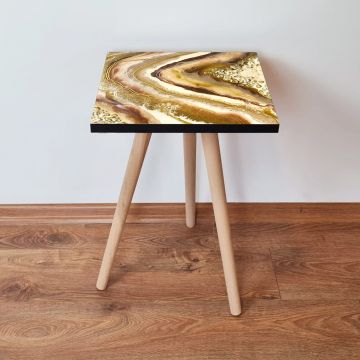Masuta, Leona, Shp295, 35x42x35 cm, Auriu / Maro / Alb