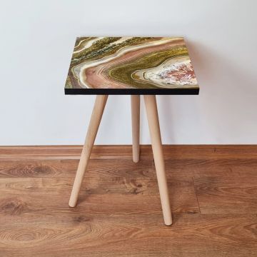 Masuta, Leona, Shp296, 35x42x35 cm, Auriu / Maro / Somon / Alb