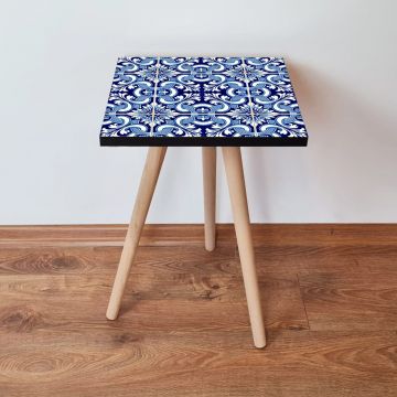 Masuta, Leona, Shp31, 35x42x35 cm, Bleumarin / Albastru / Alb