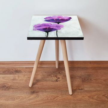 Masuta, Leona, Shp311, 35x42x35 cm, Roz / Violet / Negru / Alb