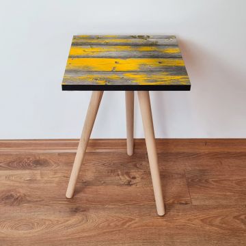 Masuta, Leona, Shp380, 35x42x35 cm, Galben / Gri