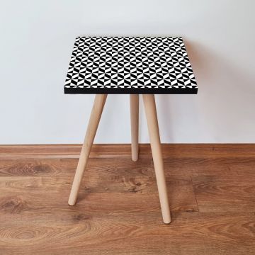Masuta, Leona, Shp392, 35x42x35 cm, Alb/Negru