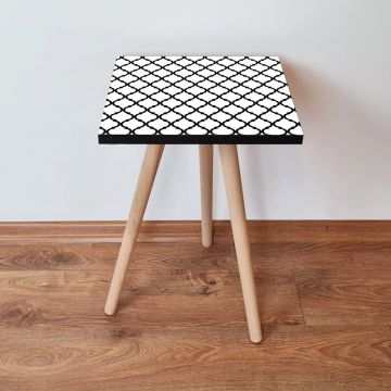 Masuta, Leona, Shp393, 35x42x35 cm, Alb/Negru