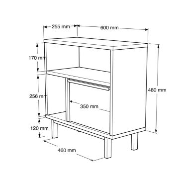 Masuta, Locelso, On6-W, 60x60x25.5 cm, PAL, Alb