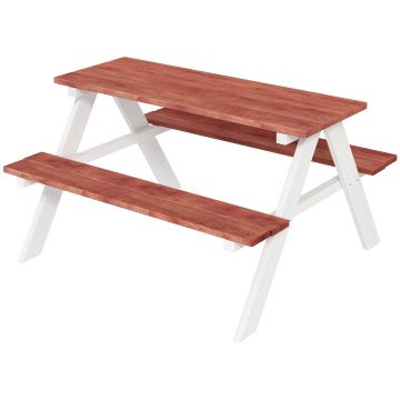 Outsunny Set Masă de Picnic pentru Copii, Masă și Băncuțe din Lemn, Mobilier de Grădină pentru Copii, Jocuri de Exterior, Vârsta 3-8 Ani, Maro | Aosom Romania