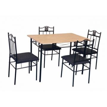 Set masa Berta cu 4 scaune, Negru, 110x70x76, UnicSpot