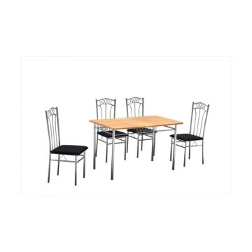 Set masa Emma cu 4 scaune, natur, 110x70x72 cm, UnicSpot