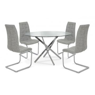 Set Masa si Scaune Steve 5 Piese Transparent 120x74.5 cm