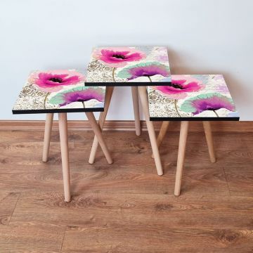 Set masute 3 piese, Leona, 3Shp300, Multicolor
