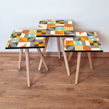 Set masute 3 piese, Leona, 3Shp322, Multicolor