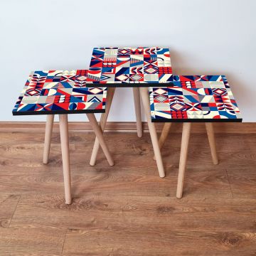 Set masute 3 piese, Leona, 3Shp323, Multicolor