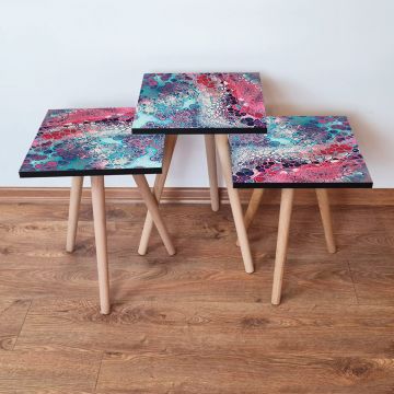 Set masute 3 piese, Leona, 3Shp349, Multicolor