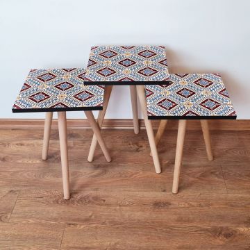 Set masute 3 piese, Leona, 3Shp36, Multicolor