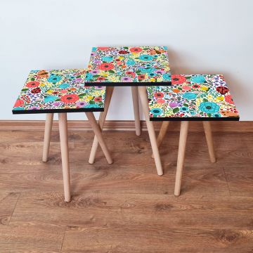 Set masute 3 piese, Leona, 3Shp4, Multicolor
