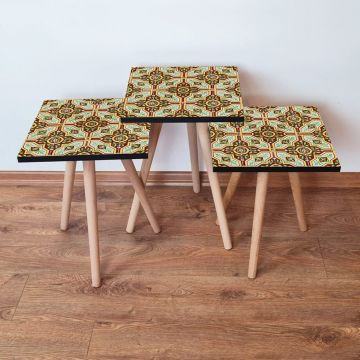 Set masute 3 piese, Leona, 3Shp44, Multicolor