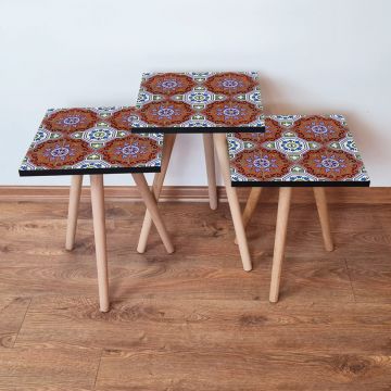 Set masute 3 piese, Leona, 3Shp51, Multicolor