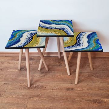 Set masute 3 piese, Leona, 3Shp71, Multicolor