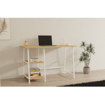 Birou, Puqa Design, Dobra, 120x75x51 cm, PAL, Safir / Alb