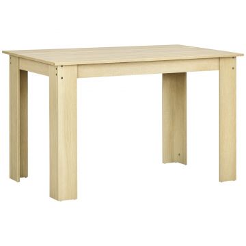 HOMCOM Masă de dining masă de bucătărie design modern cu placa mare pentru 2-4 persoane din lemn dim. 120L x 69l x 75H cm stejar | Aosom Romania