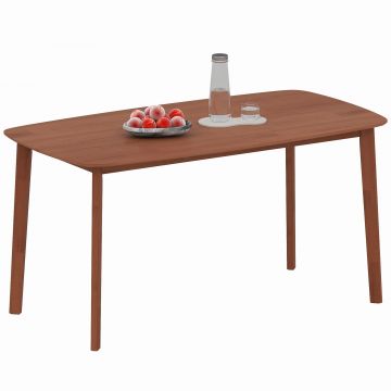 HOMCOM Masa de Lemn în Stil Rustic, Suprafață Lăcuită, Molid, 150 x 80 cm, Maro | Aosom Romania