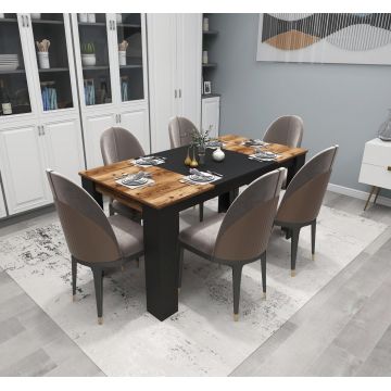 Masa, Arnetti, Line, 76.8x160x80 cm, PAL, Nuc deschis / Negru
