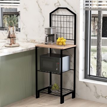 Masa de bucatarie, Puqa Design, Luke, 40x54x146 cm, PAL, Pin Atlantic / Negru