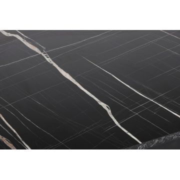 Masa de sufragerie extensibila, Nmobb, Silva, 120x75x74 cm, PAL, Negru