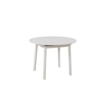 Masa de sufragerie extensibila, Vella, Oliver, 100x75x100 cm, PAL, Alb