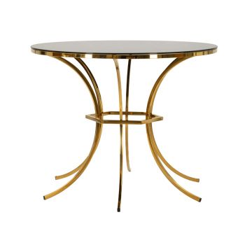 Masa dining Shanty, Mauro Ferretti, 100x80 cm, fier/sticla, auriu/negru