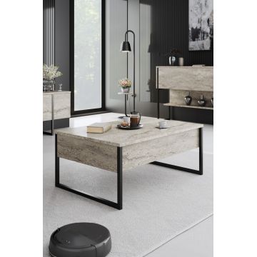 Masuta de cafea, Bexley, Luxe, Travertin / Negru