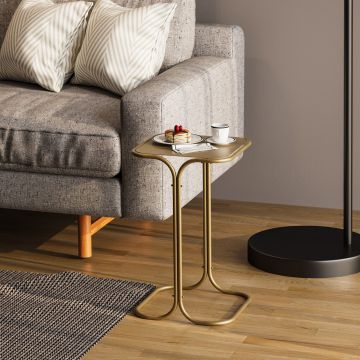Masuta de cafea, Cerritos, Shb-001-B, 30x52x30 cm, Metal, Auriu