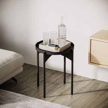 Masuta de cafea, Cerritos, Shb-002-A, 44x57x44 cm, Metal, Negru