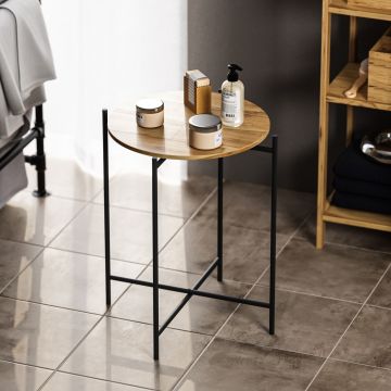 Masuta de cafea, Cerritos, Shb-004, 46x56x46 cm, Lemn, Negru / Natural