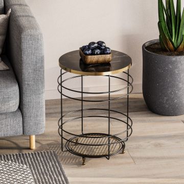 Masuta de cafea, Cerritos, Shb-006, Metal, Negru