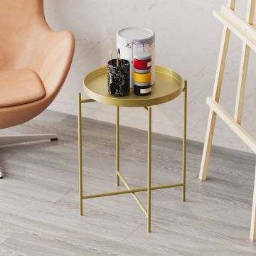 Masuta de cafea, Cerritos, Shb-007-A, 46x56x46 cm, Metal, Auriu