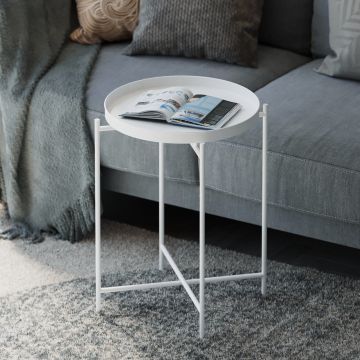 Masuta de cafea, Cerritos, Shb-007-B, 46x56x46 cm, Metal, Alb