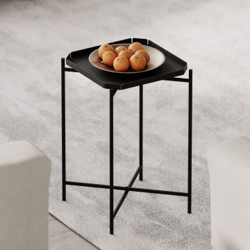 Masuta de cafea, Cerritos, Shb-008, 46x56x46 cm, Metal, Negru