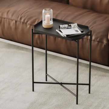 Masuta de cafea, Cerritos, Shb-009, 26x56x40 cm, Metal, Negru