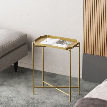 Masuta de cafea, Cerritos, Shb-009-A, 26x56x40 cm, Metal, Auriu