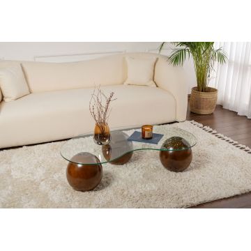 Masuta de cafea, Cerritos, Sphere, Nuc / Transparent
