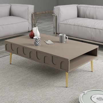 Masuta de cafea, Hommy Craft, Lyon 33, 105x33.6x60 cm, PAL, Atlas / Aur