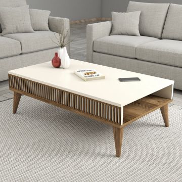 Masuta de cafea, Hommy Craft, Milan, 105x34.6x60 cm, PAL, Maro/Crem