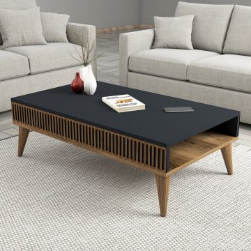 Masuta de cafea, Hommy Craft, Milan, 105x34.6x60 cm, PAL, Nuc / Antracit