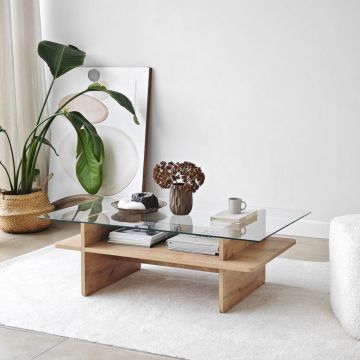 Masuta de cafea, Neostill, Saga Rectangle, Safir / Transparent